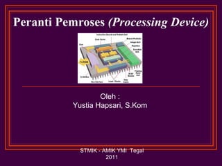 Peranti Pemroses (Processing Device)
Oleh :
Yustia Hapsari, S.Kom
STMIK - AMIK YMI Tegal
2011
 
