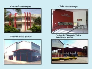 Centro de Convenções      Clube Pirassununga




                        Centro de Educação Física
Teatro Cacilda Becker   Presidente Médici
 