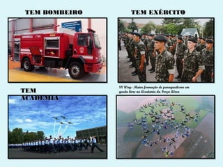TEM BOMBEIRO          TEM EXÉRCITO




               88 Way- Maior formação de paraquedismo em
TEM            queda livre na Academia da Força Aérea
ACADEMIA
 