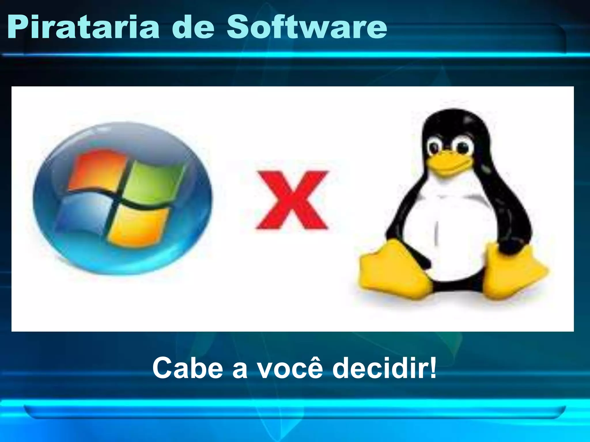 Pirataria de Software




        Cabe a você decidir!
 