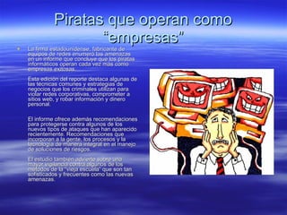 Piratas que operan como “empresas” ,[object Object]
