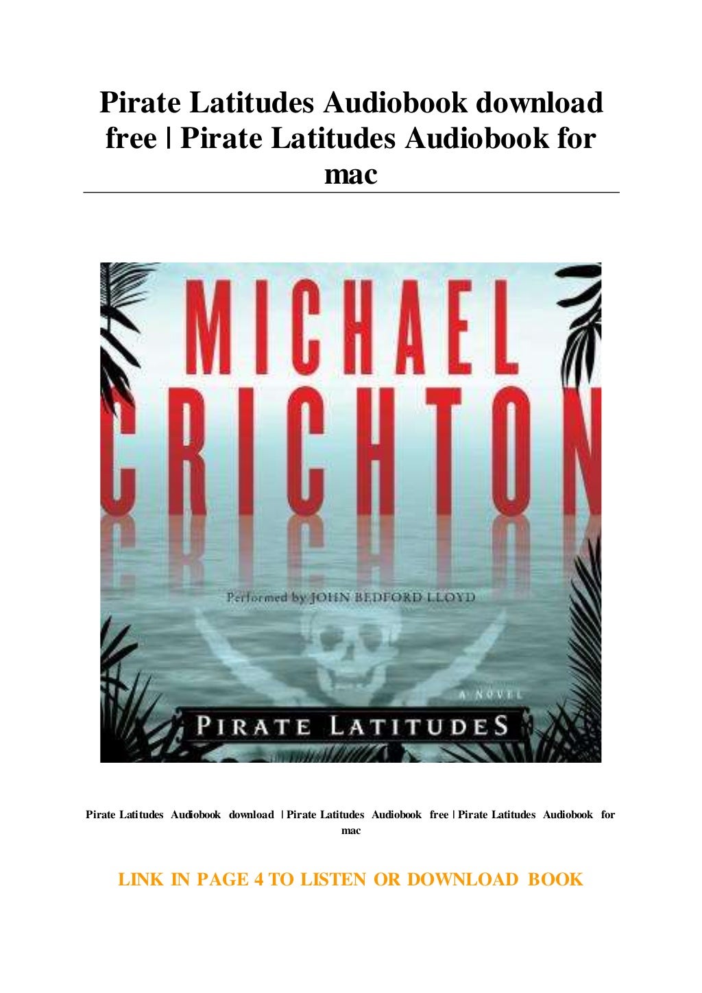 Pirate Latitudes Audiobook download free Pirate Latitudes Audiobook…