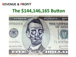 REVENUE & PROFIT!
The	
  $144,146,165	
  BuOon	
  
 