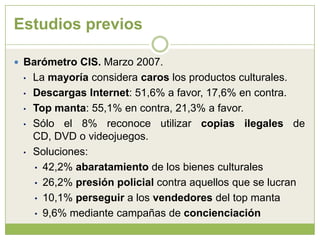 El 27,7% de los encuestados opinaba que la piratería descendería debido al aumento de la eficacia policial. 