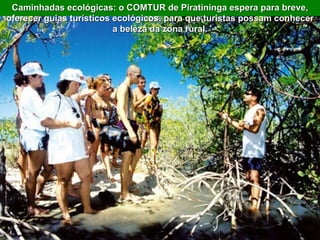 Caminhadas ecológicas: o COMTUR de Piratininga espera para breve, oferecer guias turísticos ecológicos, para que turistas possam conhecer a beleza da zona rural. 