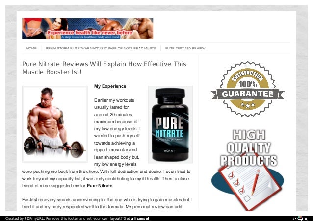 HOME BRAIN STORM ELITE “WARNING” IS IT SAFE OR NOT? READ MUST!!! ELITE TEST 360 REVIEW
Pure Nitrate Reviews Will Explain H...