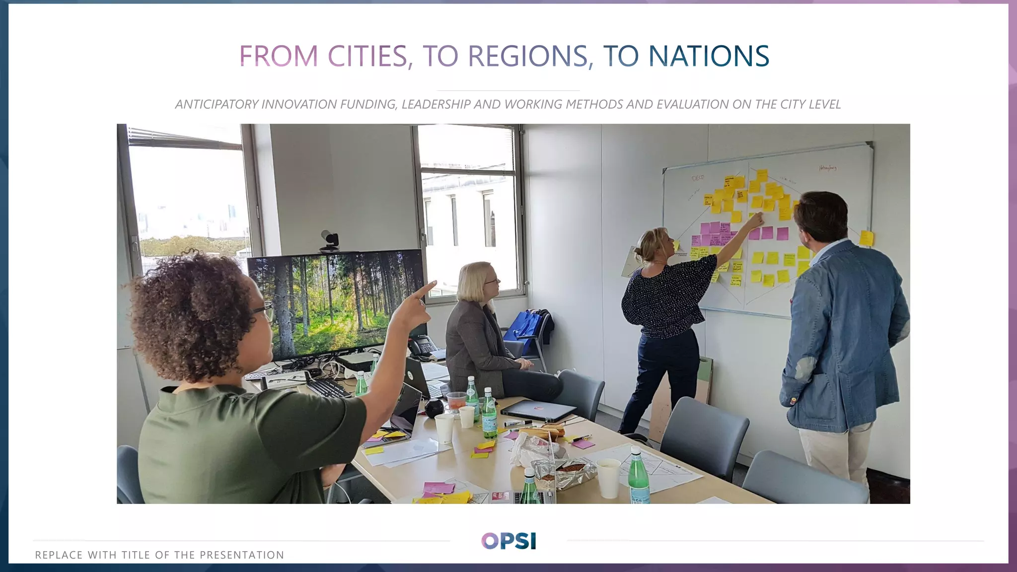 REPLACE WITH TITLE OF THE PRESENTATION
ANTICIPATORY INNOVATION FUNDING, LEADERSHIP AND WORKING METHODS AND EVALUATION ON THE CITY LEVEL
 