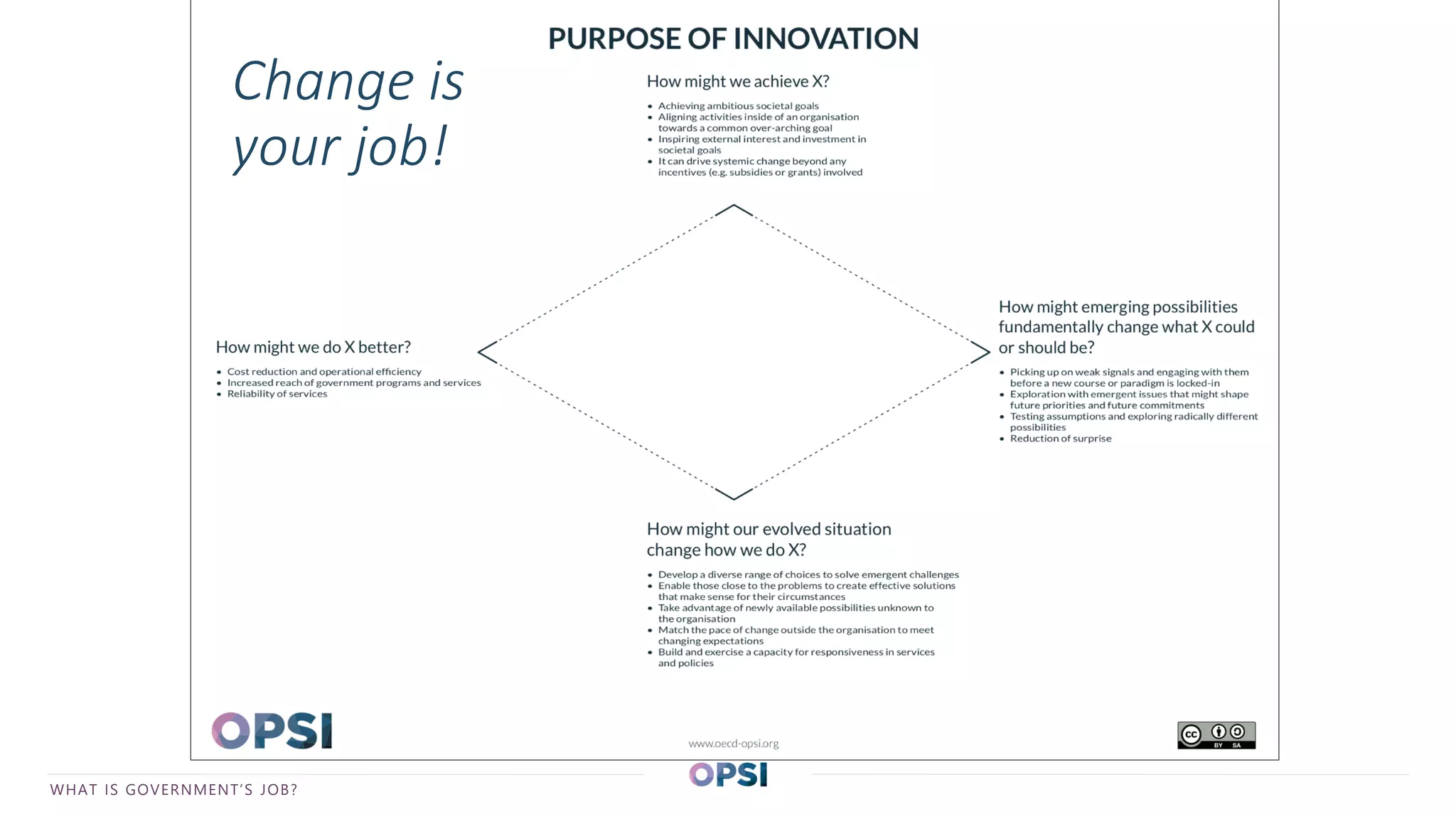 REPLACE WITH TITLE OF THE PRESENTATIONWHAT IS GOVERNMENT’S JOB?
Change is
your job!
 