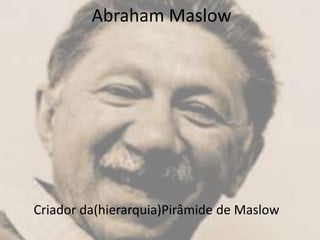 Abraham Maslow
Criador da(hierarquia)Pirâmide de Maslow