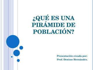 ¿QUÉ ES UNA PIRÁMIDE DE POBLACIÓN? Presentación creada por:  Prof. Denisse Hernández. 