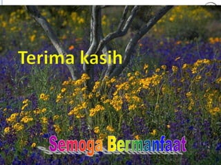  Label dan iklan pangan merupakan tanggungjawab
produsen
 Label pangan harus mencatumkan informasi yang cukup
dan tidak menyesatkan bagi calon pembeli.
 Pencantuman label pada pangan IRTP harus memenuhi
peraturan yang berlaku.
 Perlu kerjasama yang sinergis antara pemerintah dan
produsen
6 PENUTUP
 