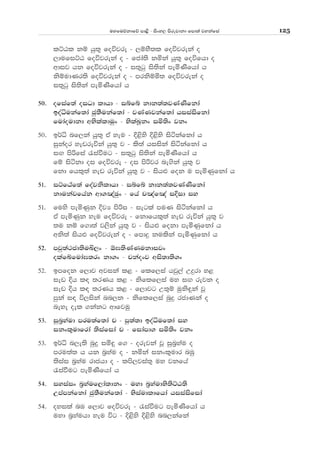 uyfuõkdfõ md<s - isxy, msrejdkd fmd;a jykafia 125
lÜGl kï hq;= foújre - ,ïNS;l foújreka o
,dufiÜG foújreka o - fcda;s kñka hq;= foúfhd o
wdij hk foújreka o - i;=gq is;ska meñKsfhda h
ksïudKr;s foújreka o - mrksïñ; foújreka o
i;=gq is;ska meñKsfhda h
50' ofiaf;a oiOd ldhd - iífí kdk;a;jKaKsfkda
boaêukaf;da cq;Sukaf;da - jKaKjkaf;da hiiaisfkda
fudaoudkd wNslalduqx - NslaLQkx iñ;sx jkx
50' b¾ê nf,ka hq;= tA yeu - È<sys È<sys isákafkda h
iqkaor yevreúka hq;= j - ls;a hiiska isákafkda h
iÕ msßfia /iaùug - i;=gq is;ska meñKsfhda h
fï isákd oi foújre - oi msßjr ne.ska hq;= j
fkd fhl=;a yev reúka hq;= j - ish¿ fok u meñKqfkda h
51' iÜfGaf;a foajksldhd - iífí kdk;a;jKaKsfkda
kdukajfhak wd.[aPqx - fha p[af[a iÈid iy
51' fuys meñKqk ÈjH msßi - iegla muK isákafkda h
tA meñKqk yeu foújre - fkdfhl=;a yev reúka hq;= j
;u kï f.d;a j,ska hq;= j - ish¿ fokd meñKqfkda h
wks;a ish¿ foújreka o - fmdÿ kulska meñKqfkda h
52' mjq;a:cd;suÅ,x - ´>;sKaKukdijx
olafÄfuda>;rx kd.x - pkaoxj wis;d;s.x
52' bmfok f,dj wjika l< - flf,ia hjq,a Wÿrd y<
iev Èh l| ;rKh l< - ksflf,ia uy iÕ rejk o
iev Èh l| ;rKh l< - f,djg W;=ï uqks÷ka jQ
mqka i| ú,iska nn,k - ksflf,ia nqÿ rcdKka o
neye oel .kakg wdfjuq
53' iqn%yaud mru;af;da p - mq;a;d boaêuf;da iy
ikxl=udfrda ;siafida p - fidamd. iñ;sx jkx
53' b¾ê n,e;s nqÿ iñ÷ f. - orejka jQ iqn%yau o
mru;a; h hk n%yau o - kñka ikxl=udr nUq
;siai n%yau rdchd o - lms,jia;= uy jkfha
/iaùug meñKsfhda h
54' iyiaix n%yauf,daldkx - uyd n%yaudNs;sÜG;s
Wmamkafkda cq;Sukaf;da - Nsiaudldfhda hiiaisfida
54' oyila nU f,dj foújre - /iaùug meñKsfhda h
uyd n%yauhd yeu úg - È<sys È<sys nn,kafka
 