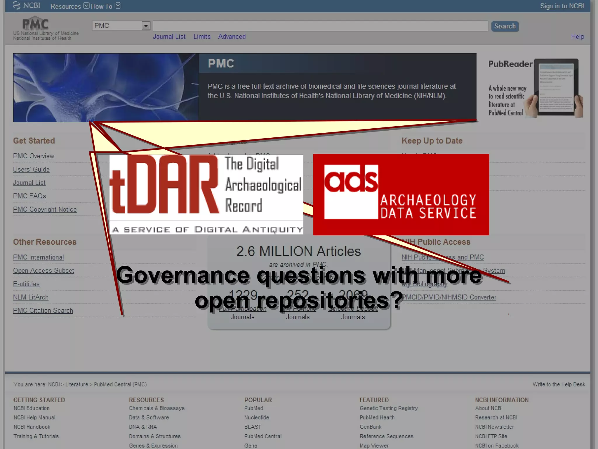 Who Will Own the Past?Who Will Own the Past?
Governance questions with more
open repositories?
Governance questions with more
open repositories?
 