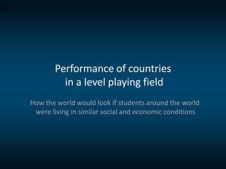 28

Performance of countries
in a level playing field
How the world would look if students around the world
were living in...