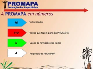  Galeria de Fotos5Acumulamos experiências desde 1970...Operamos desde 1970A história de nossa Província Capuchinha em  é certamente gloriosa, porque trás consigo marcas profundas do ardor missionário de nossos confrades predecessores que por aqui derramaram não só seu suor No campo formativo projetam-se e abrem-se as casas para garantir o normal currículo e cedo se registram as primeiras profissões dos frades nativos.
