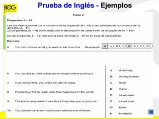Prueba de Inglés - Ejemplos
 