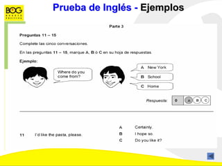 Prueba de Inglés - Ejemplos
 