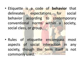 Pisay batch 2013 Etiquette and Manners | PPTX