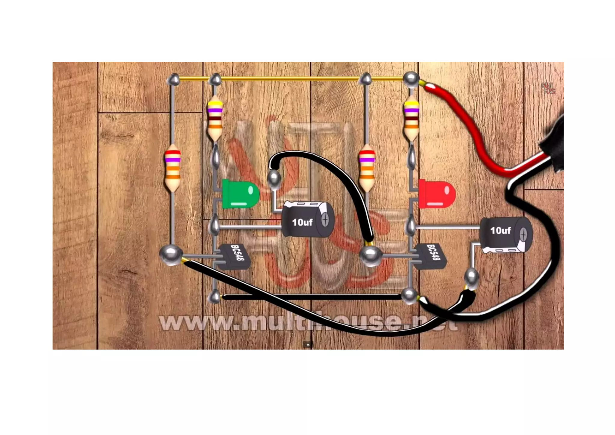 Pisca de led com transistor 2 n3904