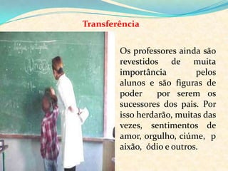 A psicanálise tem freqüentes oportunidades de observar o papel desempenhado pela severidade inoportuna e sem discernimento da educação na produção de neuroses, ou o preço, em perda de eficiência e capacidade de prazer, que tem de ser pago pela normalidade na qual o educador insiste (FREUD, 1913).