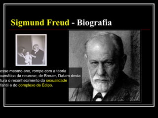 História da Psicanálise Influências sobre a Psicanálise anteriores a Freud Século XlX Mesmer -  médico suábio Usa a hipnóse para supostas curas de doentes mentais. Charcot -  diretor clínico de um hospital neurológico em paris, tratava a histeria feminina por meio da hipnose. entendia a histeria como causa somática, ou seja,  física. 