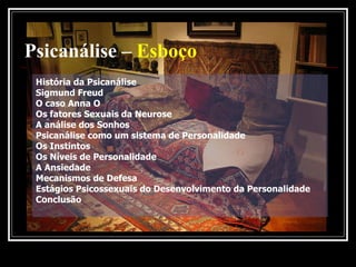 Psicanálise –  Esboço História da Psicanálise 