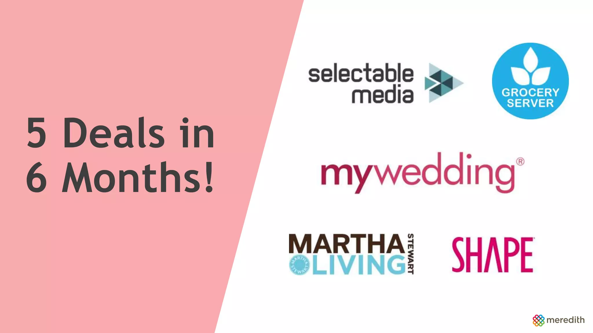 5 Deals in
6 Months!
 