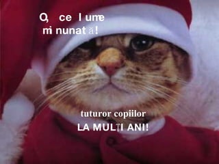 O, ce lume minunată! t uturor copiilor LA MUL ŢI ANI! 