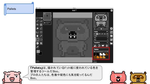 Piskel Chap 2 編集画面 概要 Piskel Chap 2 編集画面 概要