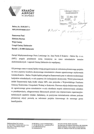 Pismo MPL do UG Zabierzów