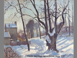 Chemin des Creux, Louveciennes, nieve, 1872
 