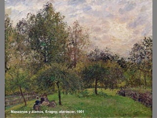 Manzanos y álamos, Eragny, atardecer, 1901
 