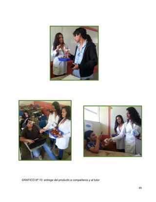 49 
GRAFICO Nº 10: entrega del producto a compañeros y al tutor 
 