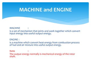 Difference Between Machine And Engine Piston engine powerplant | PPTX