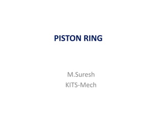 PISTON RING
M.Suresh
KITS-Mech
 