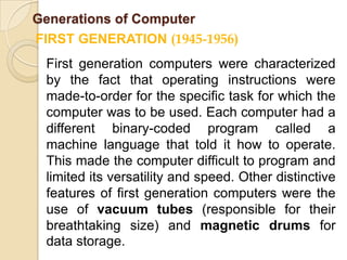 Value of BackupThe most important thing that you store on your computer is information.Often the contents of a hard disk can represent years of work.If the hard disk stops working one day you could lose all those years of work.For this reason it is VITAL that you take regular backups of the information that is stored on the computer. Use passwords. Understand the Importance of shutting down your computer properly Use a UPS (Un-interruptible Power Supply)