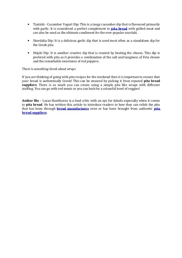 Pita Bread right from the Mediterranean