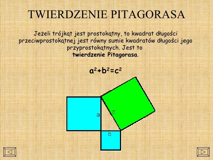 Twierdzenie Pitagorasa I Jego Zastosowanie Pitagoras