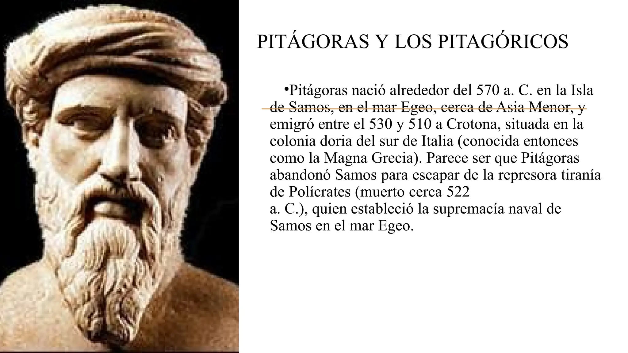 Pitagoras y los pitagóricos, los inicios de pitagoras | PPTX