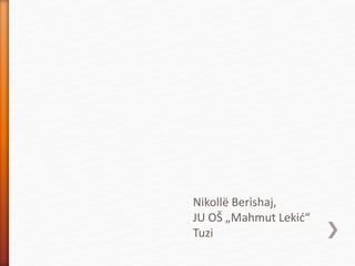 Nikollë Berishaj,
JU OŠ „Mahmut Lekić“
Tuzi
 