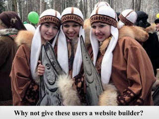 White label solution:   uCoz Website Builder Why not giv e these  users a website builder?  