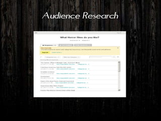 Audience Research
 