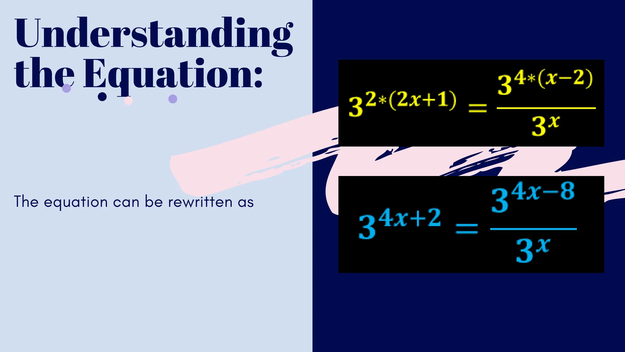 Understanding
the Equation:
The equation can be rewritten as