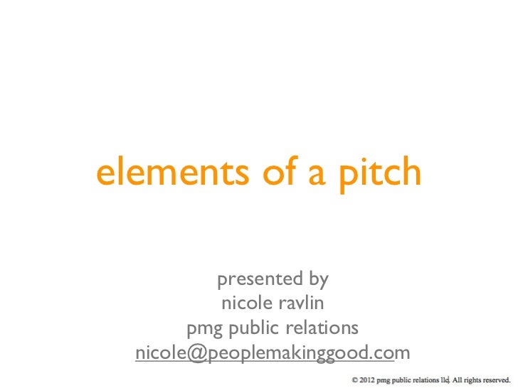 Elements of a Pitch