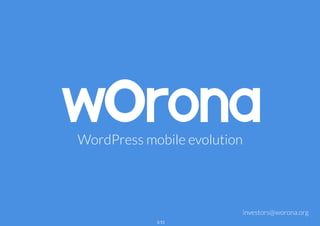 WordPress mobile evolution
investors@worona.org
1/11
 