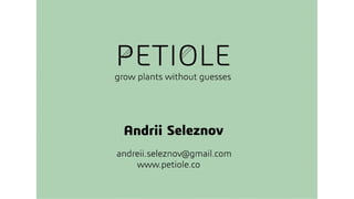 Pitch Deck Petiole