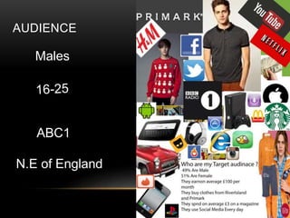 AUDIENCE
Males
ABC1
N.E of England
 