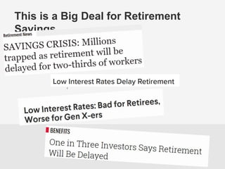 T
This is a Big Deal for Retirement
Savings
 