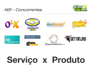 AEF - Concorrentes




 Serviço x Produto
 