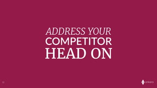 onkaro
ADDRESS YOUR
COMPETITOR  
HEAD ON
32
 